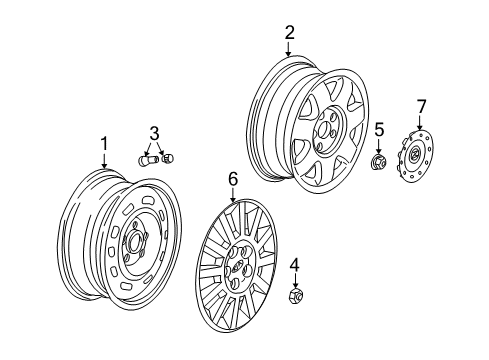 2003 Kia Sedona Wheels, Covers & Trim Wheel-Disc, Aluminum Diagram for K9965556050