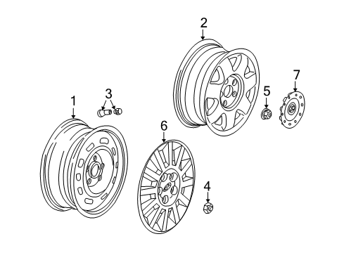 2003 Kia Sedona Wheels, Covers & Trim Center Cap Assembly Diagram for 1K52Y37190