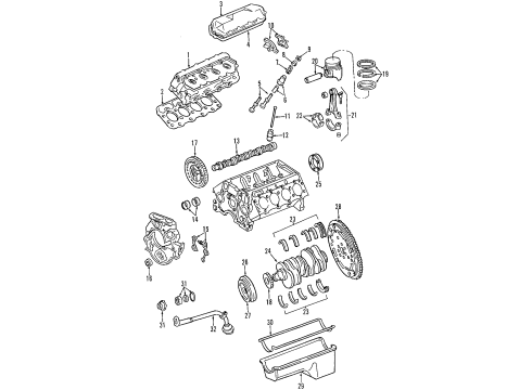 1997 Ford E-350 Econoline Club Wagon Engine Parts, Mounts, Cylinder Head & Valves, Camshaft & Timing, Oil Cooler, Oil Pan, Oil Pump, Crankshaft & Bearings, Pistons, Rings & Bearings Piston Rings Diagram for F7TZ-6148-AAA