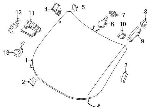 2019 Ford Transit Connect Parking Aid Rain Sensor Retainer Diagram for CV6Z-17A038-A