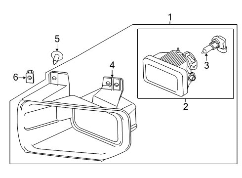 2016 Ford F-150 Bulbs Fog Lamp Assembly Diagram for FL3Z-15200-A