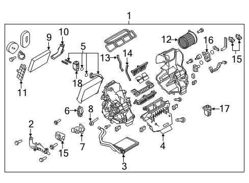 2021 Nissan Rogue Sport Air Conditioner Heat EXCHANGER-Internal Diagram for 92446-6MG1A