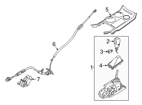 2017 Ford Police Interceptor Utility Shifter Housing Gear Shift Assembly Diagram for GB5Z-7210-AB