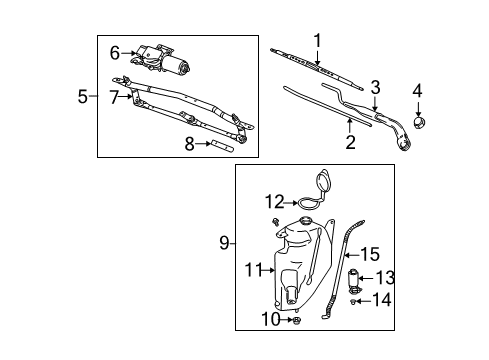 2006 Saturn Vue Wiper & Washer Components Washer Pump Diagram for 19180273