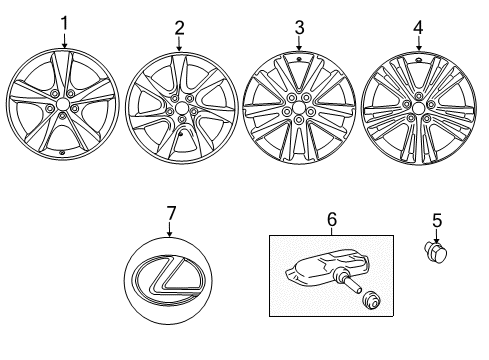 2015 Lexus RX350 Wheels Wheel, Disc Chrome P Diagram for 4261A-48082