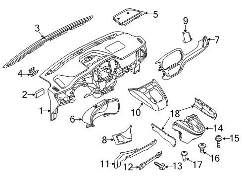 2017 Ram ProMaster City Cluster & Switches, Instrument Panel Bolt-HEXAGON Head Diagram for 6106288AA