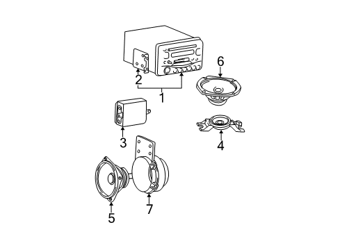 2002 Hyundai Sonata Sound System Bracket-Set Mounting, LH Diagram for 961653C000