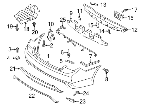 2014 Hyundai Sonata Rear Bumper Screw-Tapping Diagram for 86142-2B000