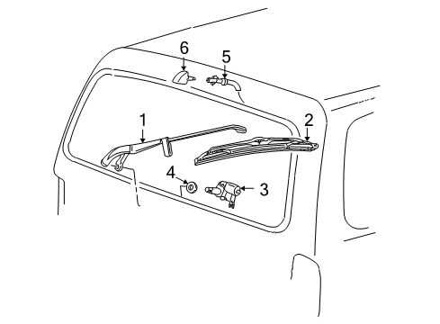 2002 Ford Excursion Lift Gate - Wiper & Washer Components Hose Diagram for 5C3Z-17A605-A