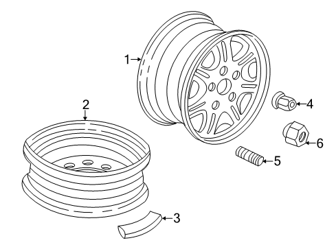 2000 Acura TL Wheels, Covers & Trim Disk, Aluminum Wheel (16X6 1/2Jj) (Enkei) Diagram for 42700-S0K-A01