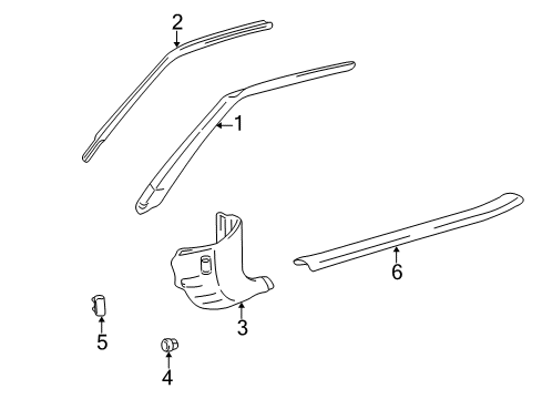 1996 Toyota RAV4 Interior Trim - Pillars, Rocker & Floor Garnish, Front Pillar, LH Diagram for 62212-42010-B0