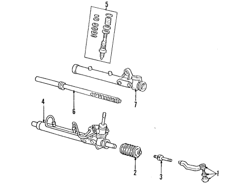 1996 Acura Integra P/S Pump & Hoses, Steering Gear & Linkage Power Steering Pump Diagram for 56100-P72-004