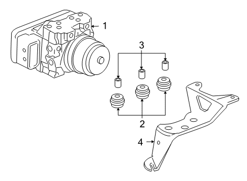 2006 Honda Accord Anti-Lock Brakes Bracket, Modulator Diagram for 57115-SDR-A00