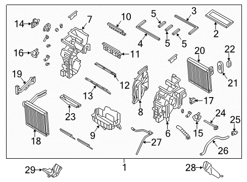 2016 Hyundai Elantra GT Air Conditioner Core & Seal Assembly-Heater Diagram for 97138A5000