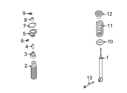 2005 Infiniti FX35 Struts & Components - Rear Bush-Rear Shock Absorber Diagram for 56217-CG010