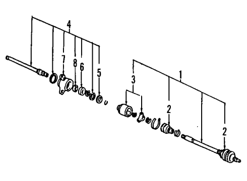 1991 Acura Legend Front Axle Shafts & Joints, Drive Axles Joint, Inboard Diagram for 44310-SP0-900