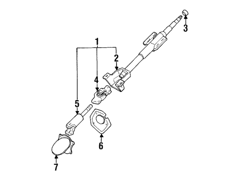 1997 Kia Sephia Steering Column & Wheel, Steering Gear & Linkage Shaft Kit-Air Bag Diagram for 0K24T3210X