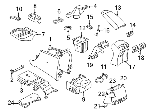 2000 Dodge Durango Center Console Panel Floor Console Diagram for RS071AZAA