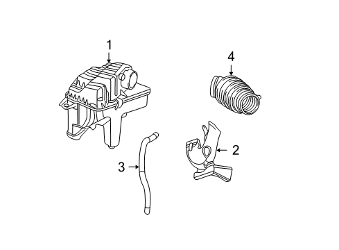 2002 Chrysler Voyager Air Intake Air Cleaner Diagram for 4861378AB