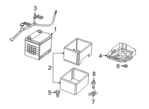 2010 Dodge Caliber Battery RETAINER-Battery Diagram for 5115732AA