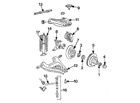 1985 Oldsmobile Custom Cruiser Front Suspension Components, Lower Control Arm, Upper Control Arm Shield Asm-Front Disc Brake Splash RH Diagram for 344024