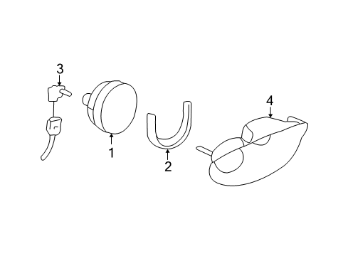 2003 Ford Mustang Bulbs Fog Lamp Assembly Diagram for XR3Z-15200-CA