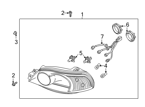 2003 Kia Sedona Bulbs Passenger Side Headlight Diagram for 0K52Y51030A