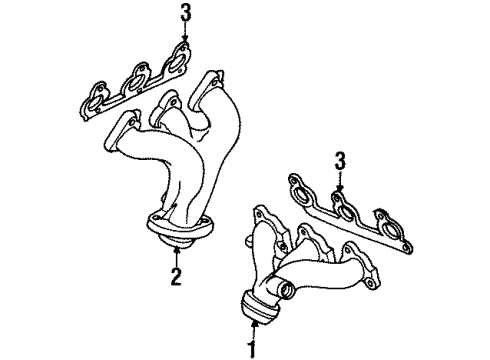 2000 Ford Windstar Exhaust Manifold Exhaust Manifold Diagram for XF2Z-9430-DA