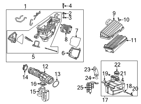 1999 Acura TL Filters Clamp, Air Flow (90) Diagram for 17316-P8E-A01