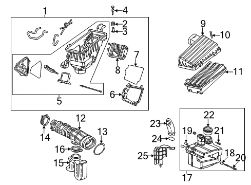 1999 Acura TL Filters Rubber, Air Cleaner Seal Diagram for 17244-P0G-A00