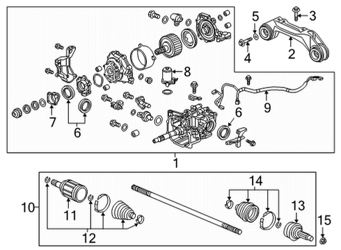 2020 Honda CR-V Axle & Differential - Rear Boot Set, Inboard (Gkn) Diagram for 42017-T1G-E01
