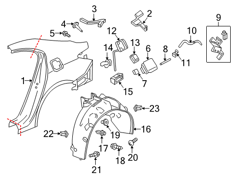 2017 Acura TLX Fuel Door Rivet (6.4MM) Diagram for 90104-SNW-003