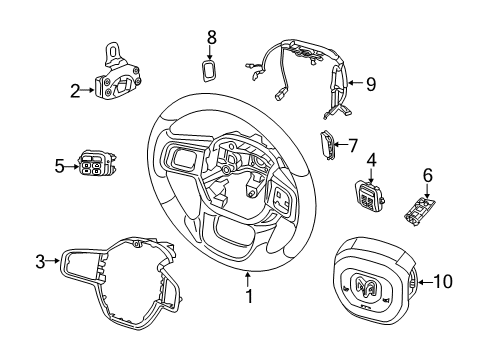 2019 Ram 2500 Steering Column & Wheel, Steering Gear & Linkage, Shroud, Switches & Levers Switch-EVIC Diagram for 68381331AB