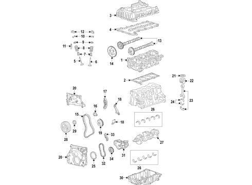 2019 Chevrolet Equinox Engine Parts, Mounts, Cylinder Head & Valves, Camshaft & Timing, Variable Valve Timing, Oil Cooler, Oil Pan, Oil Pump, Balance Shafts, Crankshaft & Bearings, Pistons, Rings & Bearings Lower Transmission Mount Diagram for 84146942