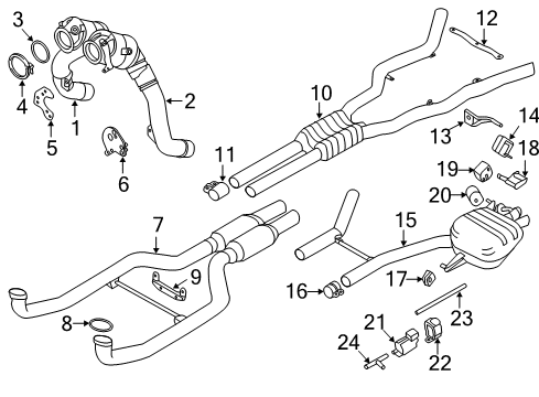 2013 BMW 550i GT xDrive Exhaust Components Rear Silencer, Right, With Exhaust Flap Diagram for 18307646956