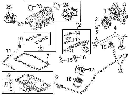 2019 Ford F-350 Super Duty Throttle Body Gasket Diagram for BC3Z-9E936-B