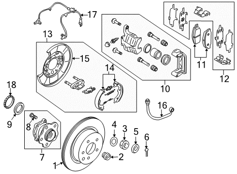 2017 Infiniti QX50 Anti-Lock Brakes Sensor Assembly-Anti SKID, Front RH Diagram for 47910-1MA0B