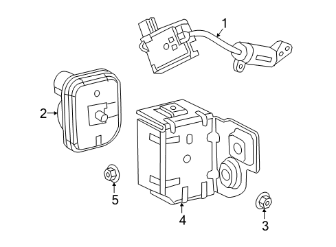 2016 Cadillac CT6 Anti-Theft Components Mount Bracket Diagram for 23174009