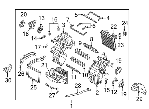 2020 Hyundai Veloster A/C & Heater Control Units Seal-Duct NO.2 Diagram for 97242-J3000