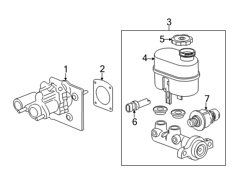 2011 Chevrolet Silverado 3500 HD Hydraulic System Booster Assembly Diagram for 19371361