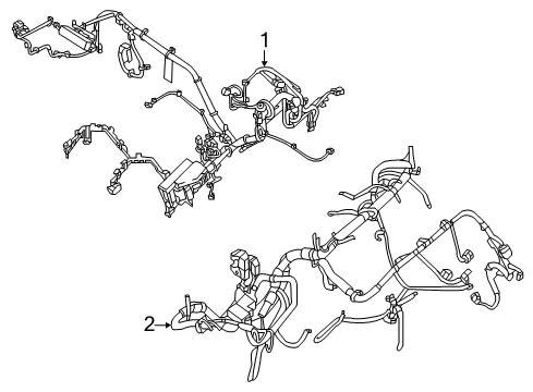 2015 Infiniti QX60 Wiring Harness Harness Assy-Engine Room Diagram for 24012-9NB0A