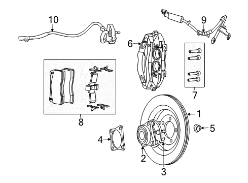 2006 Dodge Viper Anti-Lock Brakes Line-Front Wheel Disc Diagram for 5290044AA