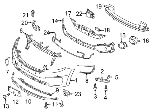 2016 Kia Sedona Front Bumper Sensor Assembly-ULTRASON Diagram for 95720A9500BLA