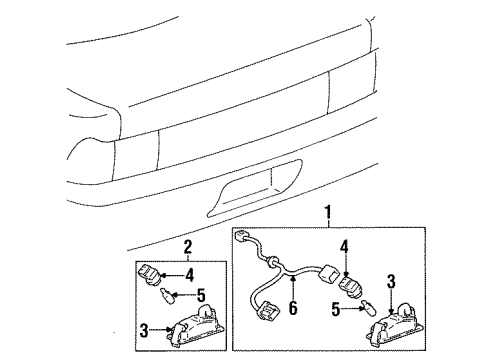 1995 Toyota Corolla License Lamps Lens Diagram for 81271-12430