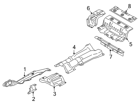 2018 BMW 740i Heat Shields Heat Insulation, Cross Front Right Diagram for 51487340212