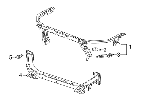 2022 Chevrolet Blazer Radiator Support Upper Tie Bar Diagram for 84498346