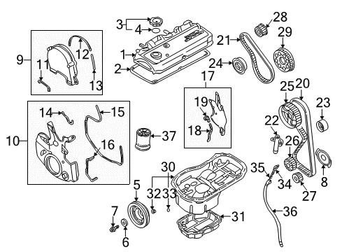 2003 Mitsubishi Outlander Filters Sensor-CRANKSHAFT Angle Sensing Diagram for 1840A006