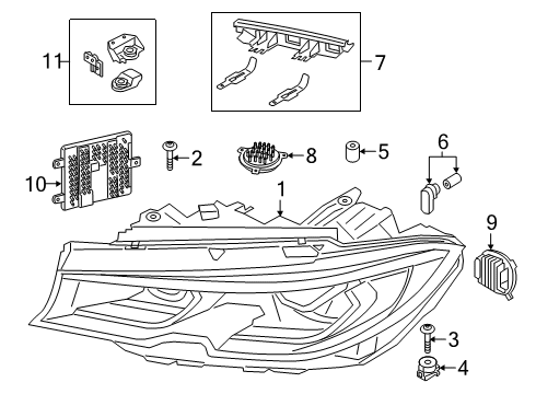 2021 BMW 330i Headlamps Led Mod.Turn Sigal/Daytime Runing Diagram for 63118496138