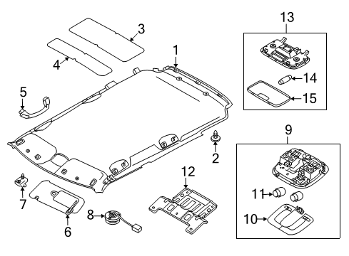 2013 Kia Soul Interior Trim - Roof Lamp Assembly-Map Diagram for 928502K000QW