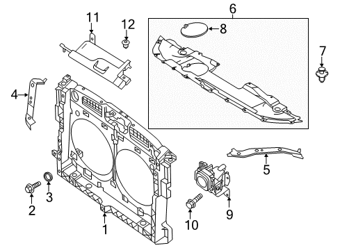 2016 Infiniti QX60 Radiator Support Bracket-Distance Sensor Diagram for 28452-9NF0A